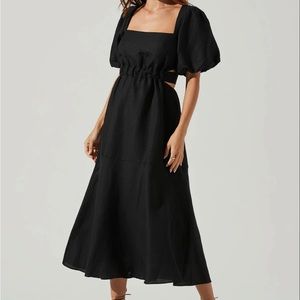 Astr the label Angeles Puff Sleeve Cutout Dress Size L NWT